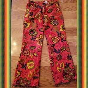 1960's authentic hippie flower power RARE Christianfeld fringe pants !